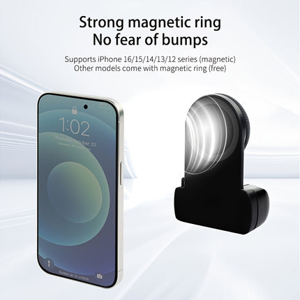 Smartphone Camera Handle – 360° Rotating Grip with Magnetic Remote Shutter & Self-Light for Selfies, Vlogging & Live Streaming