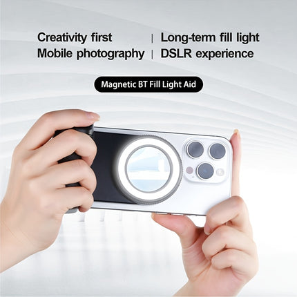 Smartphone Camera Handle – 360° Rotating Grip with Magnetic Remote Shutter & Self-Light for Selfies, Vlogging & Live Streaming