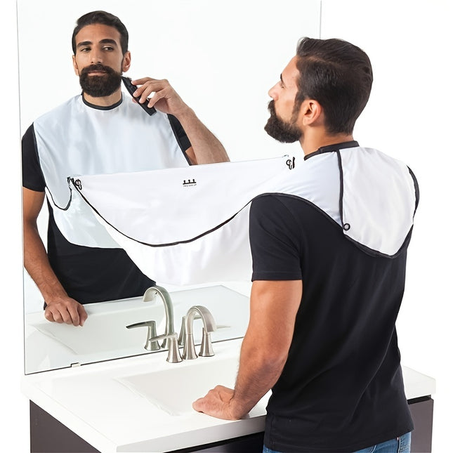 1pc Men’s Beard Trimming Apron with Suction Cup – Mess-Free Shaving Catcher for Easy Cleanup