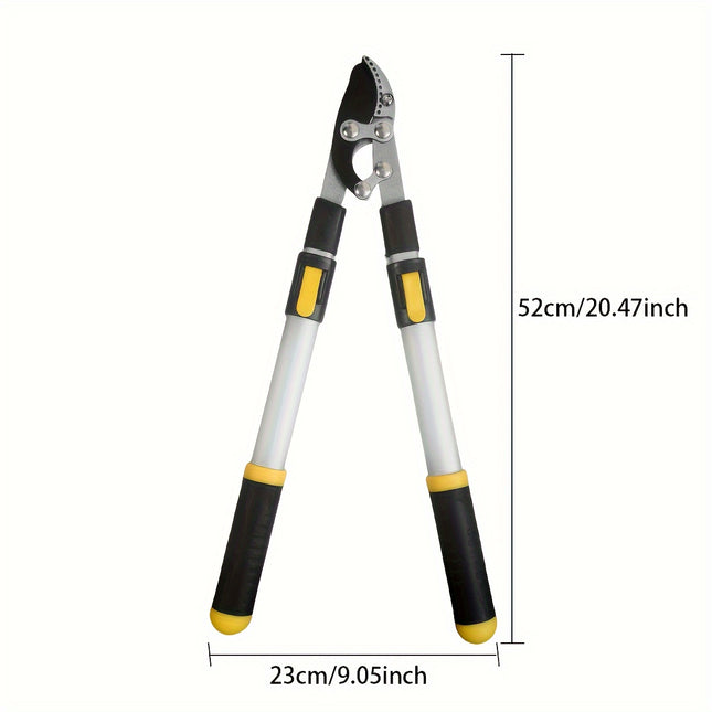 Professional Telescopic Bypass Pruning Shears – Heavy-Duty Garden Lopper with Extendable Metal Body & Ergonomic Grip for Tree Branches & Landscaping