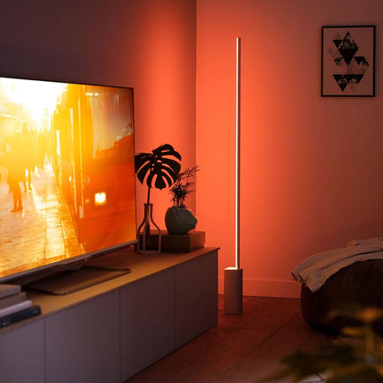 Philips Hue Gradient Signe Table Lamp – Smart Multicolor Accent Light with Bluetooth, Alexa, Google & Apple HomeKit Compatibility – White Finish