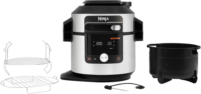 Ninja Foodi MAX OL750EU – 14-in-1 SmartLid Air Fryer & Multicooker | 7.5L Capacity | Digital Probe | Stainless Steel