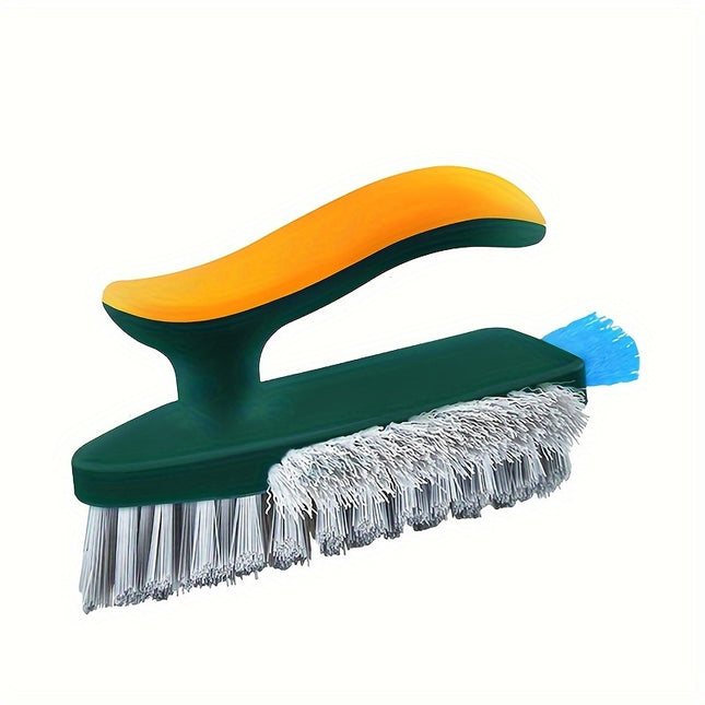 2-in-1 Crevice & Floor Scrub Brush – Medium Firm Plastic Bristles, Portable Design for Bathroom, Kitchen & Home Cleaning