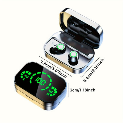 Wireless Stereo Earbuds with Touch Control – Rechargeable Sport Headphones with Type-C Charging Case