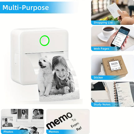 X6 Mini Thermal Printer – Wireless Portable Bluetooth Printer for Labels, Photos, Worksheets, Texts | Rechargeable 800mAh | Includes 5 Adhesive Paper Rolls