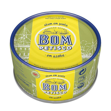 Bom Petisco Tuna Steak in Olive Oil 200g | Iconic Portuguese Preserve, Omega-3 Rich