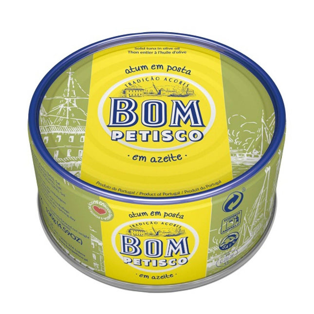 Bom Petisco Tuna Steak in Olive Oil 200g | Iconic Portuguese Preserve, Omega-3 Rich