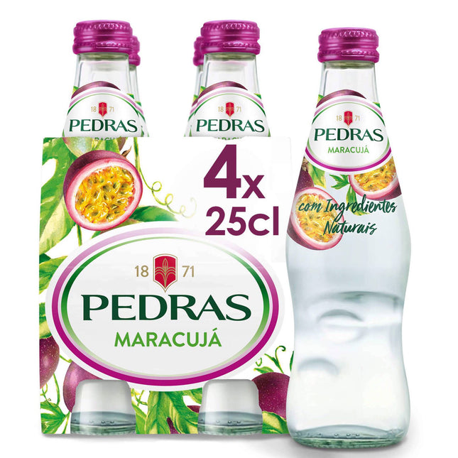 Pedras Salgadas Sparkling Passion Fruit Water – Pack 4x25cl | Tropical Refreshment with Natural Minerals