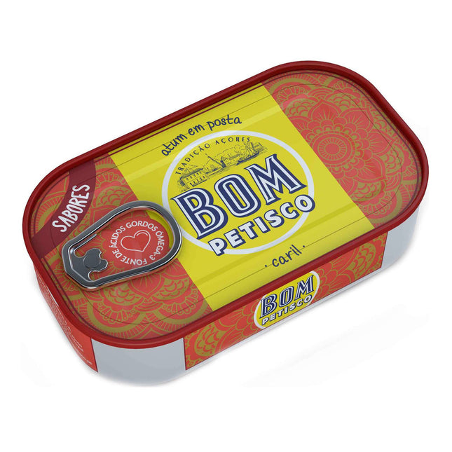 Bom Petisco Tuna Fillet with Curry 120g | Exotic Flavor & Omega-3 Rich