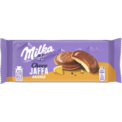 Milka Orange Filled Cookies with Chocolate Coating 147g