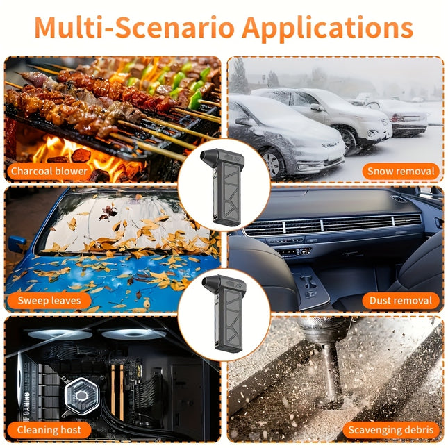 PCMOS High-Speed Turbo Fan & Portable Handheld Vacuum – 110,000 RPM, USB Rechargeable, Dual Function Dust Blower & Suction Cleaner, 4000mAh Lithium Battery
