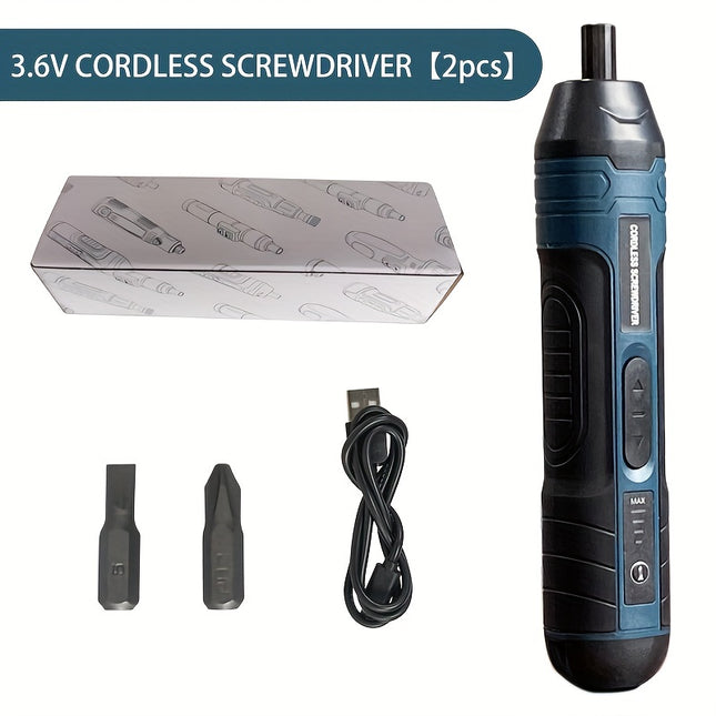 3.6V Lithium Cordless Electric Screwdriver Set – Rechargeable Power Screwdriver with 4 Torque Settings, Portable & Lightweight