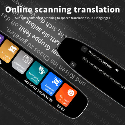 142-Language Translation Pen for Reading Disabilities – OCR Scanning, Text to Speech & AI Translation, USB Rechargeable, Wireless Connectivity – Ideal for Learners, Travelers & Professionals
