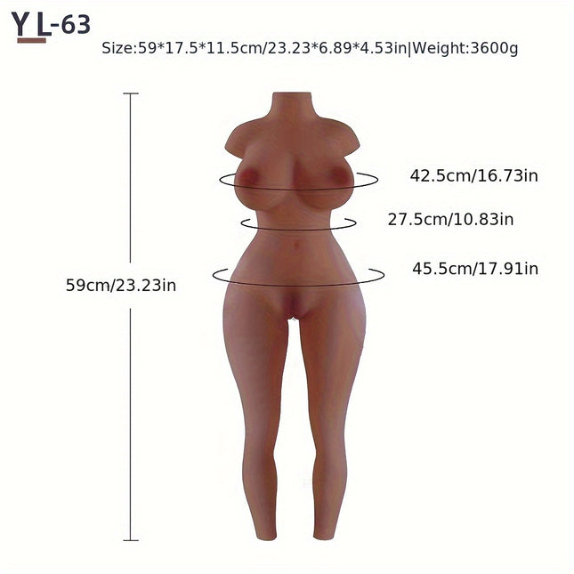 Male Masturbator Sex Toy, 8-Pound Full-Size Realistic Breasts Genital Anal with Vagina and Legs Torso Love Doll for Single Adult Men, Wheat Color