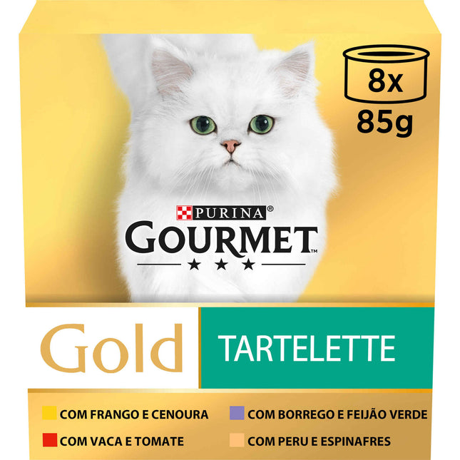 Purina Gourmet Gold Tartelette Seleção Sabores 8x85g | Exquisite Tartlet Meals for Adult Cats