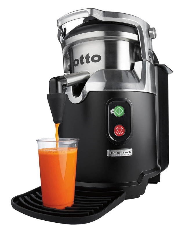 Hamilton Beach Commercial Otto Centrifugal Juice Extractor – 1200W, 120V | BPA-Free, Quiet Induction Motor, Stainless Steel | HJE960