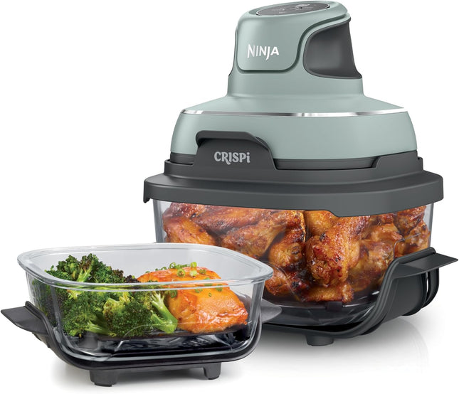 Ninja Crispi All-in-One Glass Air Fryer System – 4L & 6-Cup TempWare Containers with PowerPod, Non-Toxic & Dishwasher Safe