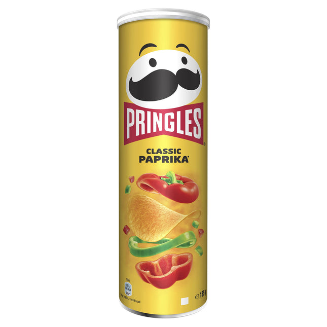 Pringles Classic Paprika 165g – Pack of 24 Cans | Bold Flavour Snack | Halal | Free EU Shipping
