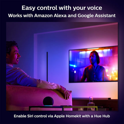 Philips Hue Gradient Signe Table Lamp – Smart Multicolor Accent Light with Bluetooth, Alexa, Google & Apple HomeKit Compatibility – White Finish
