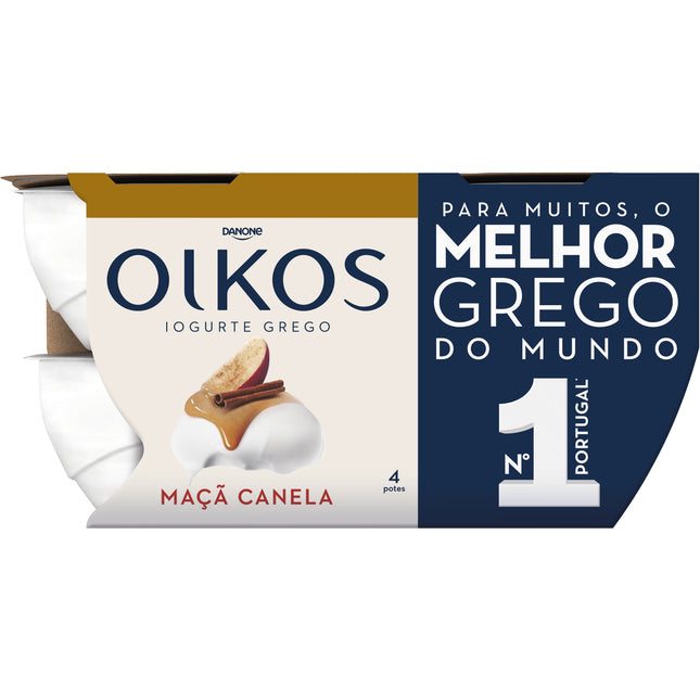Oikos Danone Iogurte Grego Maçã e Canela 440g (4 un) – Creamy Greek Yogurt with Apple & Cinnamon