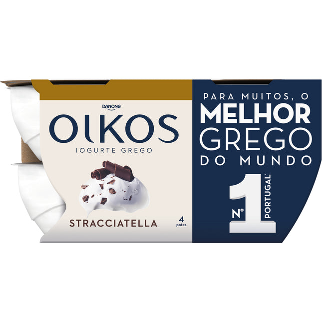 Oikos Danone Iogurte Grego Stracciatella 440g (4 un) – Creamy Yogurt with Chocolate Shavings