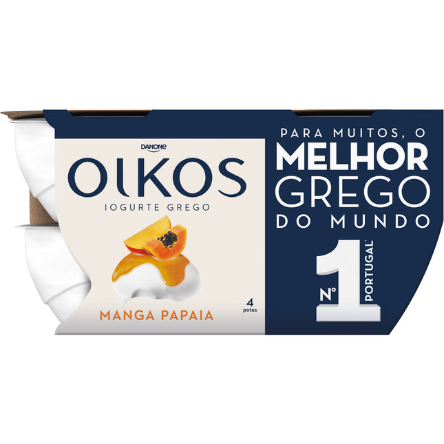 Oikos Danone Iogurte Grego Manga e Papaia 440g (4 un) – Exotic Greek Yogurt