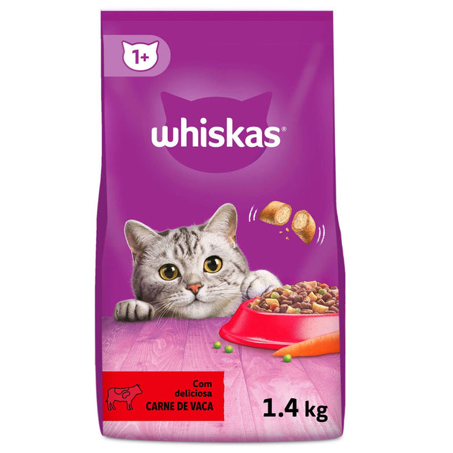 Whiskas Adult Cat Food Beef 1.4kg | Complete Nutrition & Irresistible Flavor for Healthy Cats