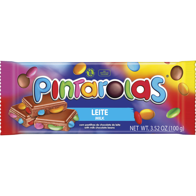 Pintarolas Tablete de Chocolate de Leite 100g – Creamy Milk Chocolate with a Colorful Crunch