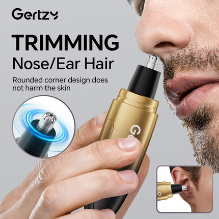 GERTZY 4-in-1 Men’s Grooming Kit – Electric Shaver, Hair & Nose Trimmer with Precision Blades, USB Charging, Digital Battery Display – Ideal for Beard and Hair Trimming