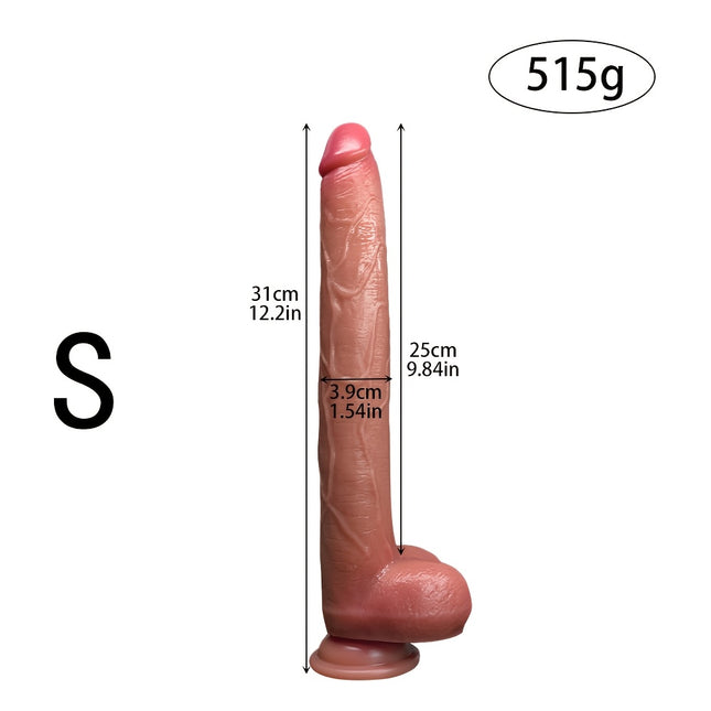 30.99cm Extra Long Realistic Silicone Pleasure Toy – Self-Lubricating, Skin-Like Texture, No Batteries Needed, Flexible & Body-Safe Design