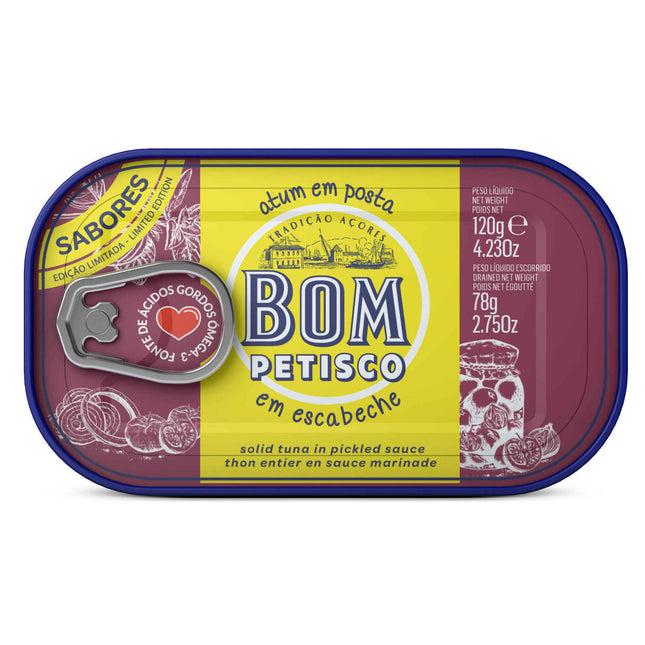 Bom Petisco Tuna Fillet in Escabeche 120g | Rich in Omega-3 & Authentic Flavor