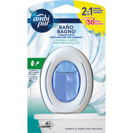 Ambipur Bathroom Air Freshener Clean & Fresh | Odor Neutralizer up to 50 Days