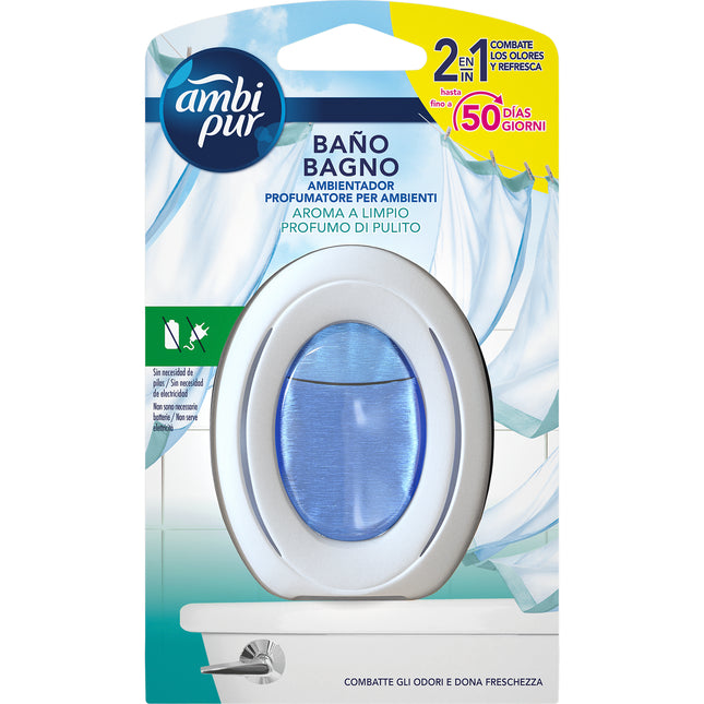Ambipur Bathroom Air Freshener Clean & Fresh | Odor Neutralizer up to 50 Days