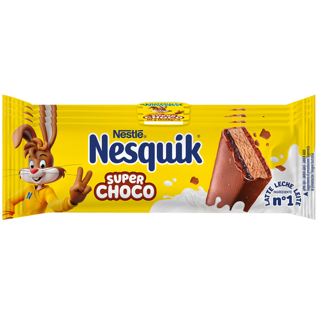 Nesquik Super Choco Snack 112g (4x28g) – Soft Cake with Cocoa Cream & Chocolate Coating