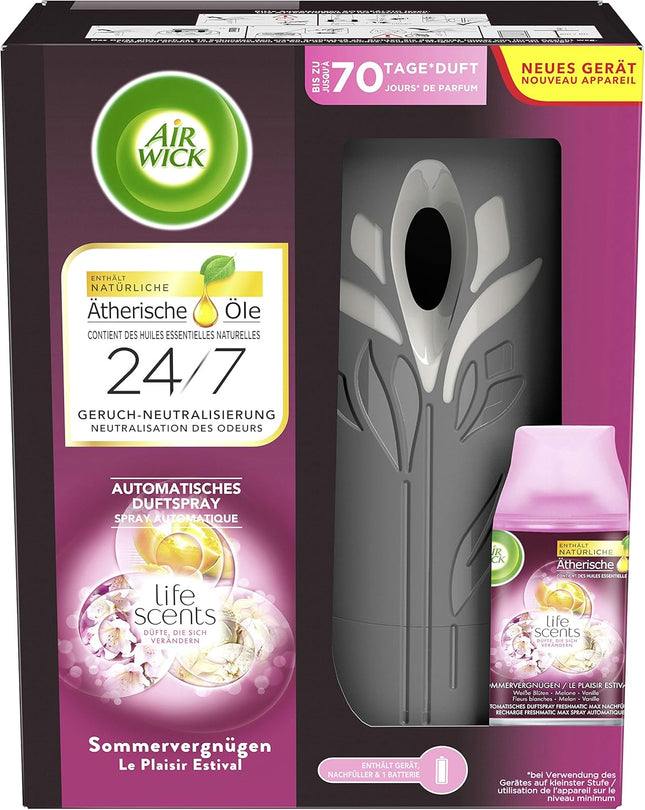 Air Wick Freshmatic Max Starter Kit – Summer Fun | 250ml x6 | Automatic Air Freshener with Life Scents Technology | Free EU Delivery Over €379
