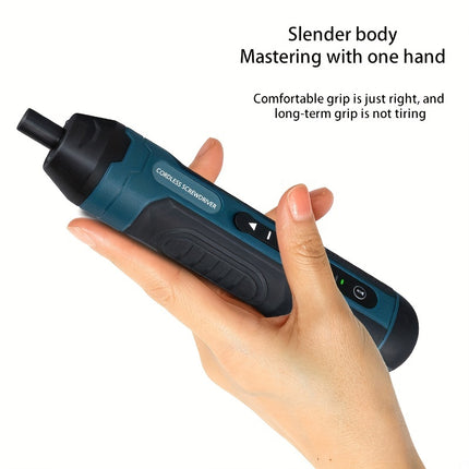 3.6V Lithium Cordless Electric Screwdriver Set – Rechargeable Power Screwdriver with 4 Torque Settings, Portable & Lightweight