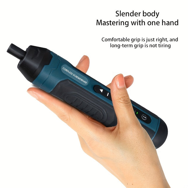 3.6V Lithium Cordless Electric Screwdriver Set – Rechargeable Power Screwdriver with 4 Torque Settings, Portable & Lightweight