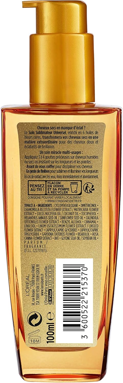 L'Oréal Paris Elseve Universal Extraordinary Oil – For All Hair Types | 100ml x6 | Nourishing Hair Treatment | Free EU Delivery Over €379
