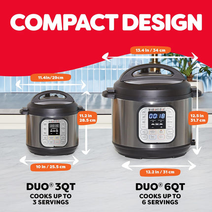 Instant Pot Duo™ Mini 3-Quart 7-in-1 Electric Pressure Cooker – Stainless Steel, Compact & Powerful