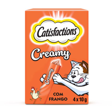 Catisfactions Creamy Chicken Cat Snack 4x10g | Soft, Tasty Treat for All Cats
