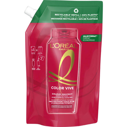 L’Oréal Paris Elvive Color Vive Refill Shampoo – 500ml | Protection & Shine for Colored Hair