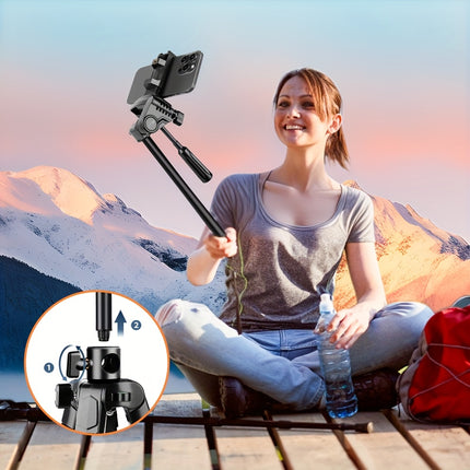 2-in-1 DSLR, Mirrorless, Camcorder & Phone Tripod with Pan Head, Phone Mount & Travel Bag – Black