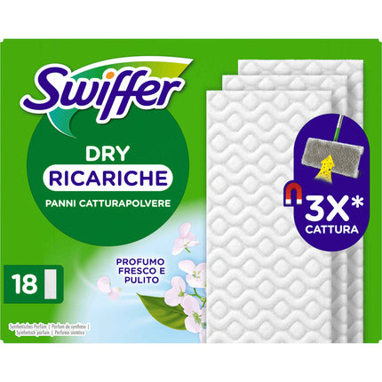 Swiffer Dry Mop Refills 18-Pack | Captures 3x More Dust, Dirt & Pet Hair | Fresh Scent Cleaning Sheets for All Floors