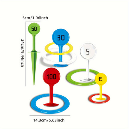 Outdoor Ring Toss Game Set – Fun Beach & Grass Activity for Family & Friends – Durable PP Material, Age 14+