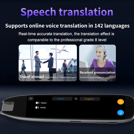 142-Language Translation Pen for Reading Disabilities – OCR Scanning, Text to Speech & AI Translation, USB Rechargeable, Wireless Connectivity – Ideal for Learners, Travelers & Professionals