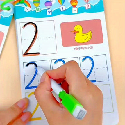 122-Page Reusable Magic Practice Copybook Set – Pen Control, Drawing & Writing Workbook for Kids Ages 3+