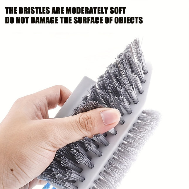 2-in-1 Crevice & Floor Scrub Brush – Medium Firm Plastic Bristles, Portable Design for Bathroom, Kitchen & Home Cleaning