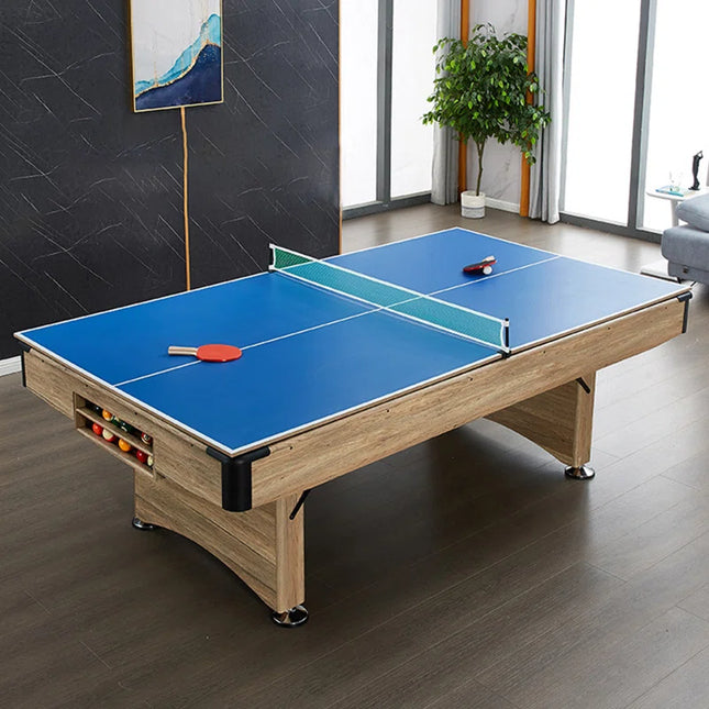 Get 8ft Multi-Functional Wooden Billiards Table with Table Tennis & Dining Top at One Spark.