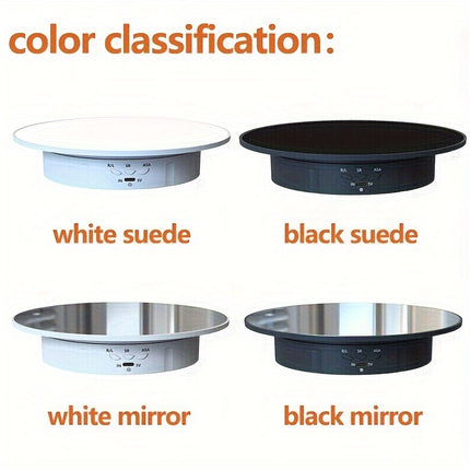 360° Motorized Rotating Display Stand – 19.99cm Turntable Pedestal for Jewelry, Models & Photography | USB/Battery Powered