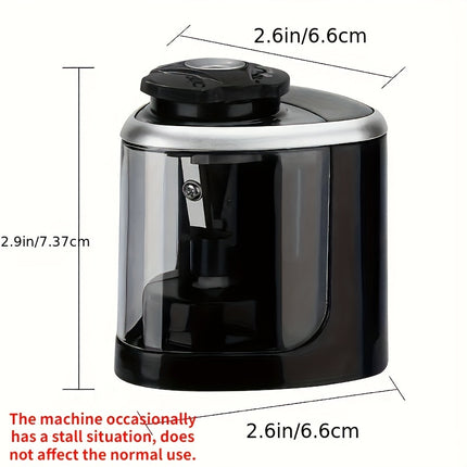 Sleek Black Electric Pencil Sharpener – Auto-Stop, Durable PP Build, Fast & Precise Sharpening for Office or Study
